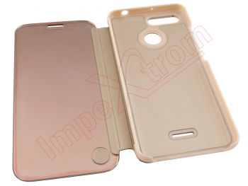 Golden mirror Clear View Cover for Xiaomi Redmi 6, in blister
